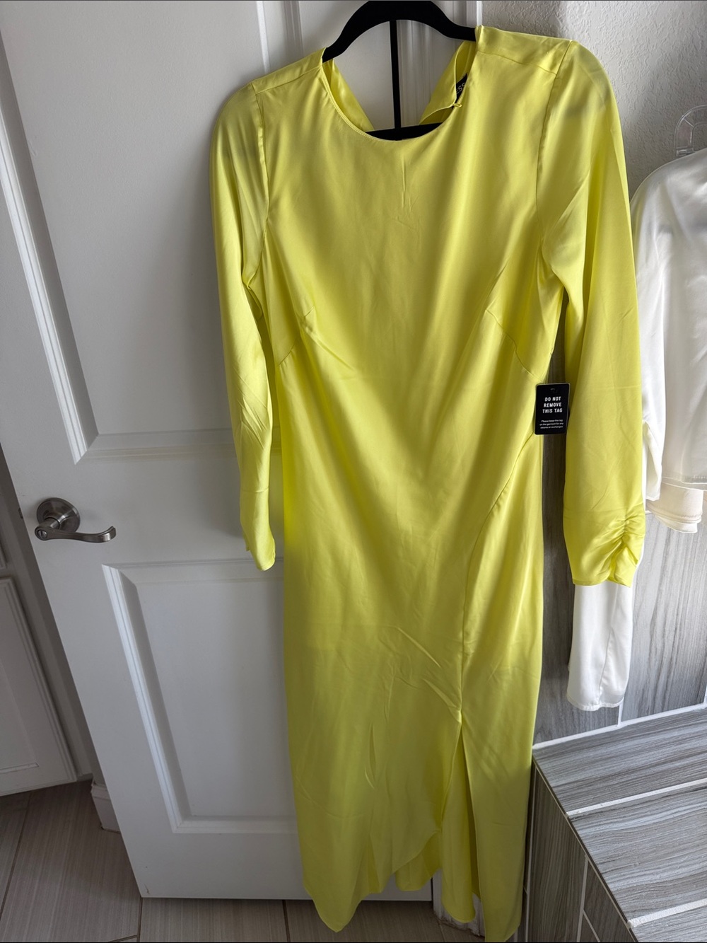 Express Bright Yellow Long Sleeve Maxi Dress